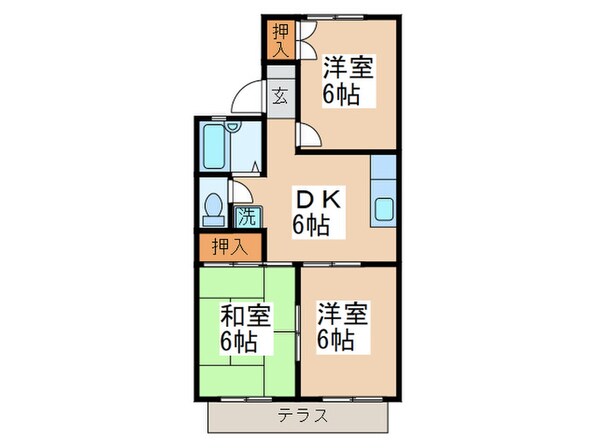 ウオ－タ－パ－ク塚本Ｃ棟の物件間取画像